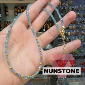 AKUAMARİN 7A KALİTE KÜP KESİM 4MM 45CM KOLYE AK1