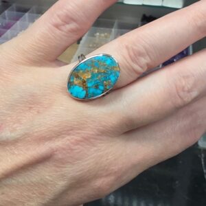 FİRUZE 7A KALİTE GÜMÜŞ AYARLI YÜZÜK 4,52Gr N25