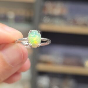 Alternative view of ATEŞ OPAL ETİYOPYA 7A KALİTE AYARLI GÜMÜŞ YÜZÜK 1,52Gr N9