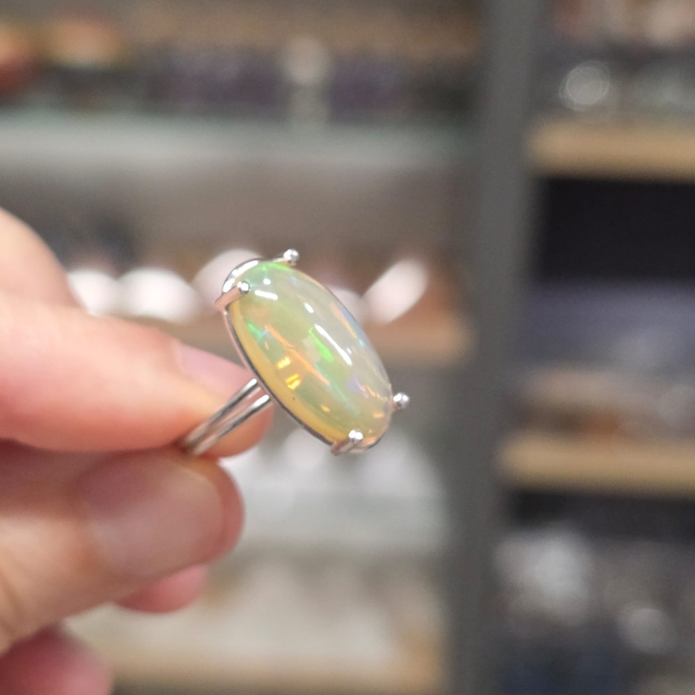ATEŞ OPAL ETİYOPYA 7A KALİTE AYARLI GÜMÜŞ YÜZÜK 2,83Gr N15