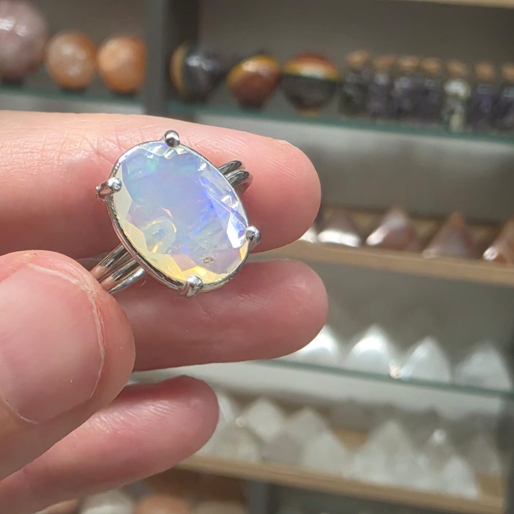 ATEŞ OPAL ETİYOPYA 7A KALİTE AYARLI GÜMÜŞ YÜZÜK 2,47Gr N27