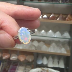 Alternative view of ATEŞ OPAL ETİYOPYA 7A KALİTE AYARLI GÜMÜŞ YÜZÜK 2,40Gr N26