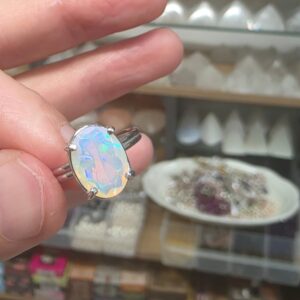 ATEŞ OPAL ETİYOPYA 7A KALİTE AYARLI GÜMÜŞ YÜZÜK 2,40Gr N26