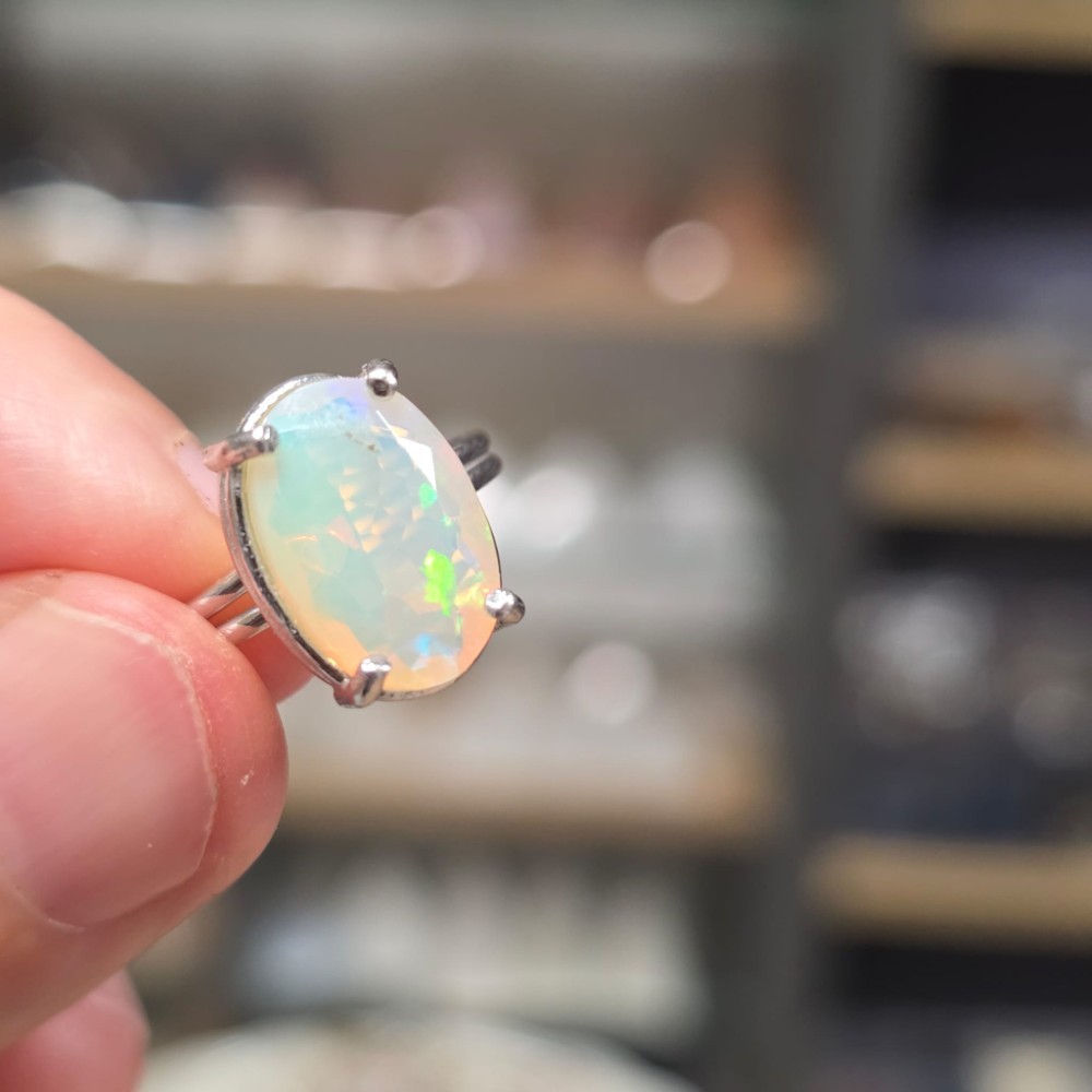 ATEŞ OPAL ETİYOPYA 7A KALİTE AYARLI GÜMÜŞ YÜZÜK 2,53Gr N23