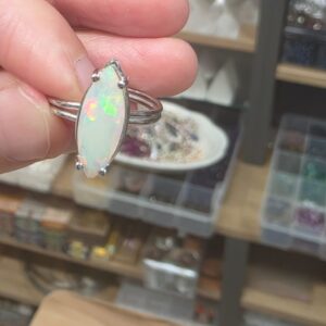 Alternative view of ATEŞ OPAL ETİYOPYA 7A KALİTE AYARLI GÜMÜŞ YÜZÜK 2,54Gr N24