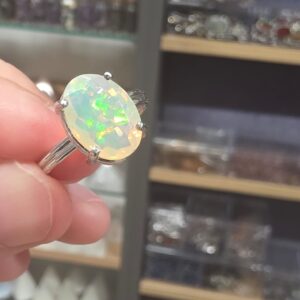 ATEŞ OPAL ETİYOPYA 7A KALİTE AYARLI GÜMÜŞ YÜZÜK 2,59Gr N22