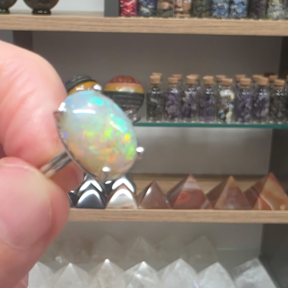 ATEŞ OPAL ETİYOPYA 7A KALİTE AYARLI GÜMÜŞ YÜZÜK 2,44Gr N30