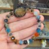 AKİK KARMA RENK VE SİTRİN BİLEKLİK 8MM 16-19CM A10