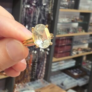 AMETİST GREN ALTIN KAPLAMA GÜMÜŞ YÜZÜK 3,60Gr G1 - Görsel 2