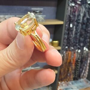 AMETİST GREN ALTIN KAPLAMA GÜMÜŞ YÜZÜK 3,60Gr G1 - Görsel 3