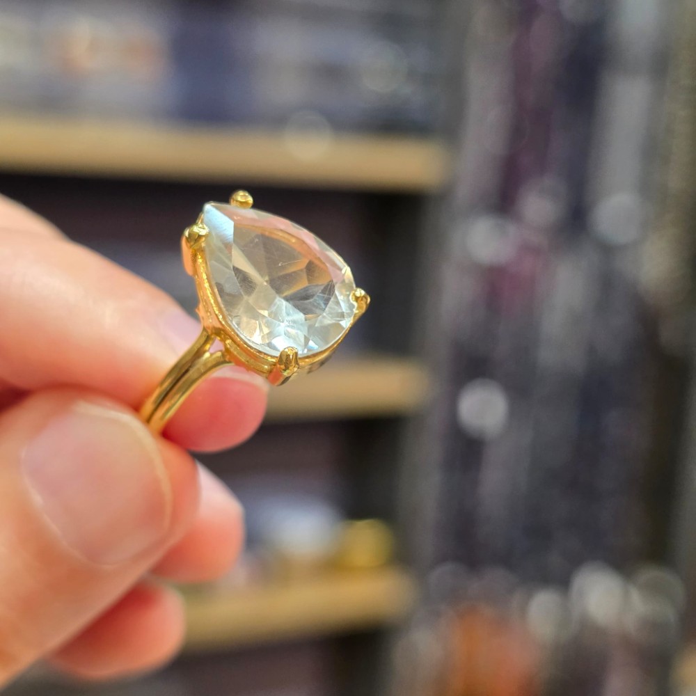 AMETİST GREN ALTIN KAPLAMA GÜMÜŞ YÜZÜK 3,40Gr G5