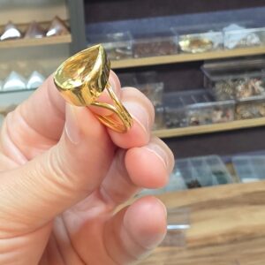 Alternative view of LİMON KUVARS 7A KALİTE AYARLI ALTIN KAPLAMA GÜMÜŞ YÜZÜK 4,54Gr L4