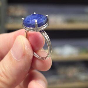 LAPİS LAZULİ FASET KESİM AYARLI GÜMÜŞ YÜZÜK 3,63Gr L1 - Görsel 3