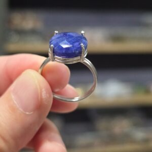 Alternative view of LAPİS LAZULİ FASET KESİM AYARLI GÜMÜŞ YÜZÜK 3,63Gr L1