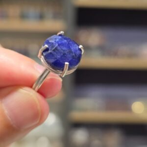 LAPİS LAZULİ FASET KESİM AYARLI GÜMÜŞ YÜZÜK 3,38Gr L10