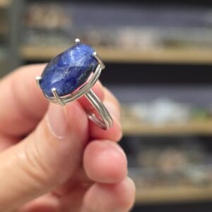 LAPİS LAZULİ FASET KESİM AYARLI GÜMÜŞ YÜZÜK 4,32Gr L3 - Görsel 4