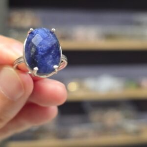 Alternative view of LAPİS LAZULİ FASET KESİM AYARLI GÜMÜŞ YÜZÜK 4,32Gr L3
