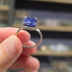 LAPİS LAZULİ FASET KESİM AYARLI GÜMÜŞ YÜZÜK 3,03Gr L5 - Görsel 4
