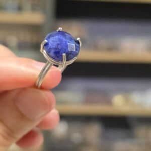 LAPİS LAZULİ FASET KESİM AYARLI GÜMÜŞ YÜZÜK 2,78Gr L6 - Görsel 3