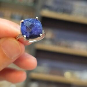Alternative view of LAPİS LAZULİ FASET KESİM AYARLI GÜMÜŞ YÜZÜK 3,56Gr L9