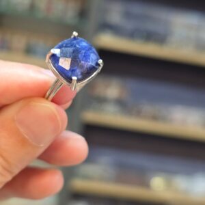 LAPİS LAZULİ FASET KESİM AYARLI GÜMÜŞ YÜZÜK 3,24Gr L8 - Görsel 3
