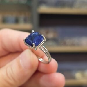 Alternative view of LAPİS LAZULİ FASET KESİM AYARLI GÜMÜŞ YÜZÜK 3,12Gr L13