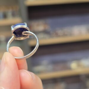 LAPİS LAZULİ FASET KESİM AYARLI GÜMÜŞ YÜZÜK 3,32Gr L12 - Görsel 3