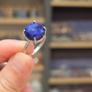 LAPİS LAZULİ FASET KESİM AYARLI GÜMÜŞ YÜZÜK 3,79Gr L11 - Görsel 3