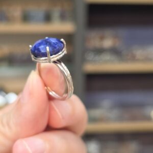 Alternative view of LAPİS LAZULİ FASET KESİM AYARLI GÜMÜŞ YÜZÜK 3,79Gr L11