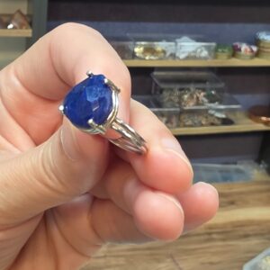 Alternative view of LAPİS LAZULİ FASET KESİM AYARLI GÜMÜŞ YÜZÜK 3,35Gr L18