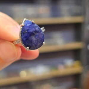Alternative view of LAPİS LAZULİ FASET KESİM AYARLI GÜMÜŞ YÜZÜK 4,27Gr L14
