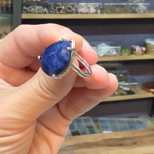 LAPİS LAZULİ FASET KESİM AYARLI GÜMÜŞ YÜZÜK 4,23Gr L15 - Görsel 3