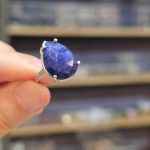 Alternative view of LAPİS LAZULİ FASET KESİM AYARLI GÜMÜŞ YÜZÜK 4,23Gr L15