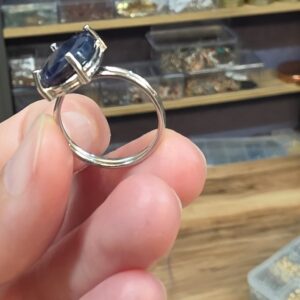 Alternative view of LAPİS LAZULİ FASET KESİM AYARLI GÜMÜŞ YÜZÜK 3,29Gr L21