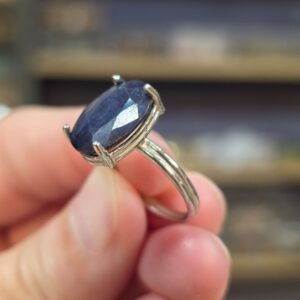LAPİS LAZULİ FASET KESİM AYARLI GÜMÜŞ YÜZÜK 3,69Gr L20 - Görsel 3