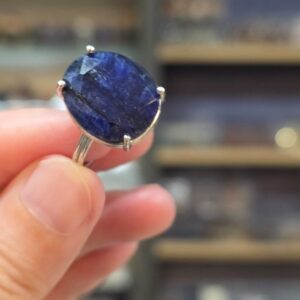 LAPİS LAZULİ FASET KESİM AYARLI GÜMÜŞ YÜZÜK 4,80Gr L19