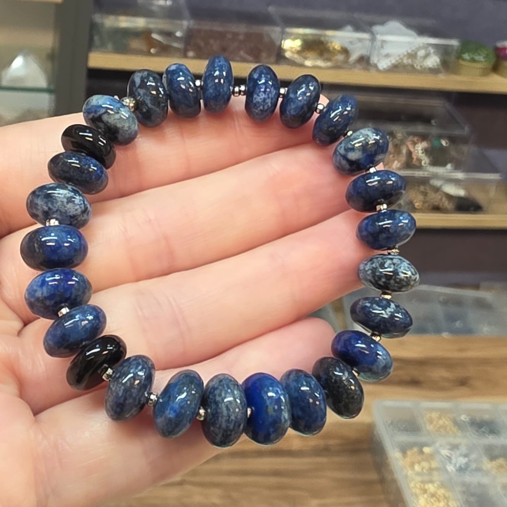 LAPİS LAZULİ RONDELA KESİM BİLEKLİK B2