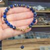 LAPİS LAZULİ FASET KESİM GÜMÜŞ APARATLI 6MM BİLEKLİK B4