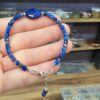 LAPİS LAZULİ KÜP KESİM GÜMÜŞ APARATLI 4MM BİLEKLİK B8