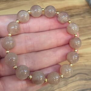 GÜL-ÇİLEK KUVARS GÜMÜŞ APARATLI 16-19CM BİLEKLİK G3