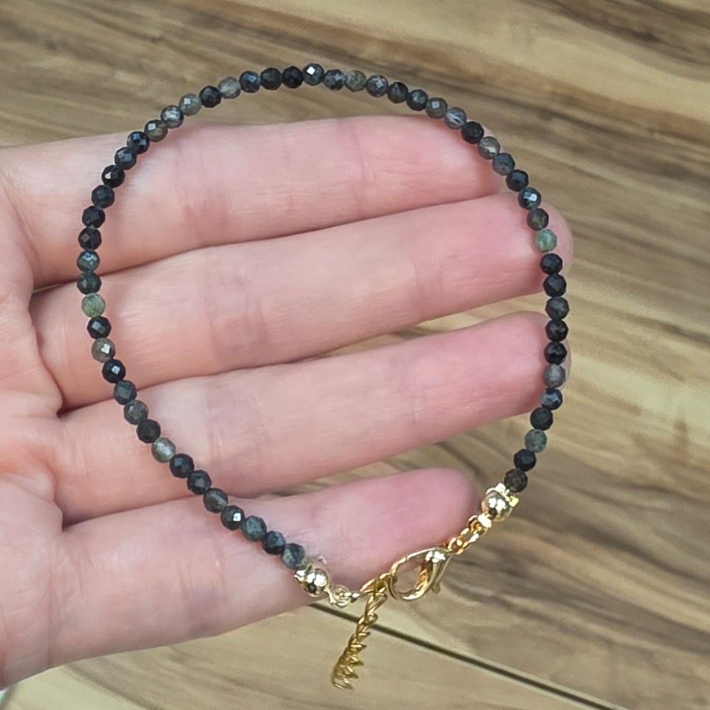OBSİDİYEN 2MM   BİLEKLİK 16-19CM O6