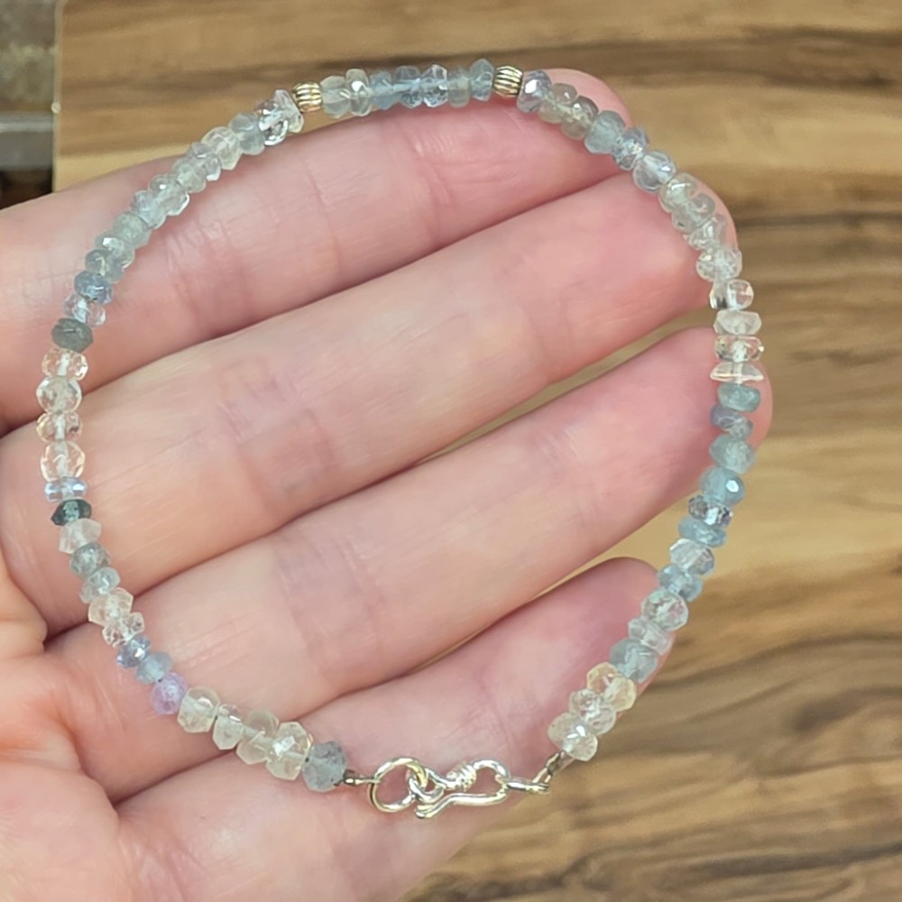 MAVİ TOPAZ GÜMÜŞ APARATLI  BİLEKLİK 16-19CM T9
