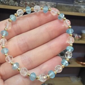 MAVİ TOPAZ-KUVARS 7A KALİTE GÜMÜŞ APARATLI 7MM BİLEKLİK 16-19CM T5