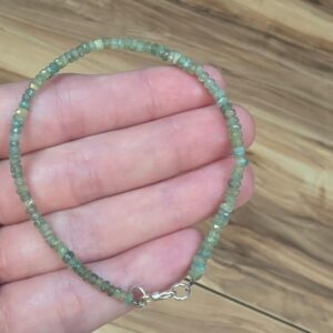 ZÜMRÜT RONDELA KESİM GÜMÜŞ APARATLI BİLEKLİK 16-19CM Z6