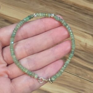 ZÜMRÜT RONDELA KESİM GÜMÜŞ APARATLI BİLEKLİK 16-19CM Z7