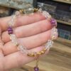 YAKUT--TOPAZ-PEMBE KUVARS GÜMÜŞ APARATLI BİLEKLİK 16-19CM