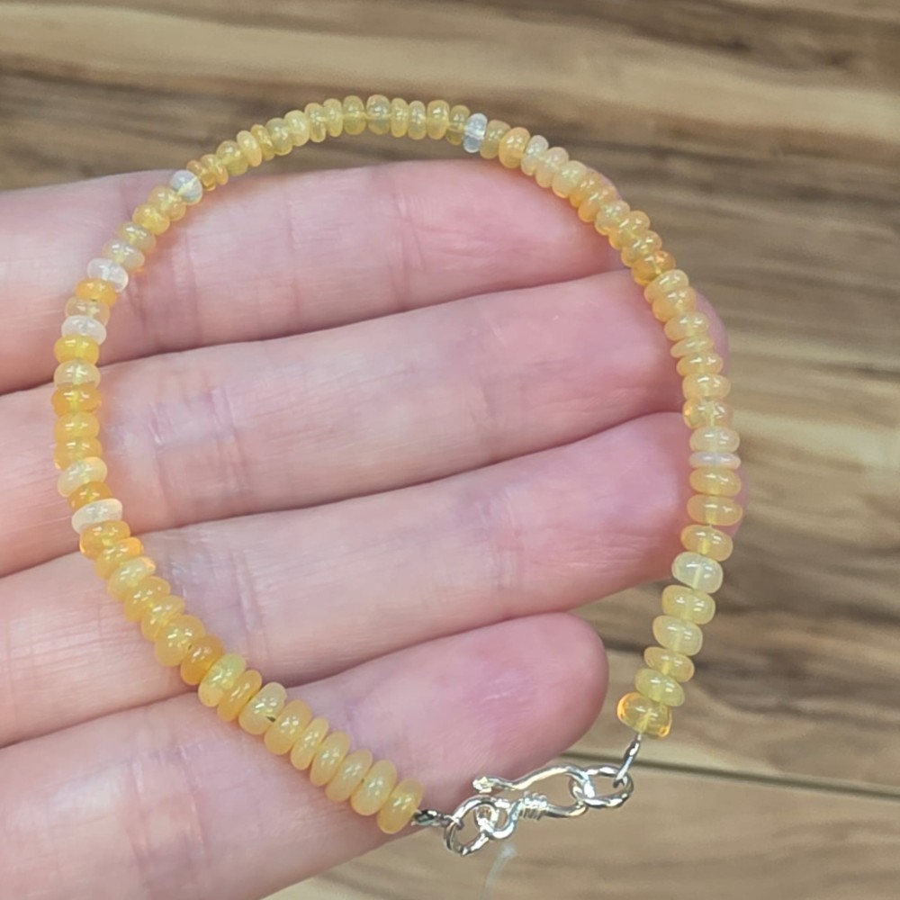 OPAL ETİYOPYA 7A KALİTE AYARLI GÜMÜŞ APARATLI BİLEKLİK O1