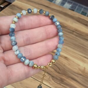 KİYANİT RONDELA KESİM GÜMÜŞ APARATLI 16-19CM BİLEKLİK K1