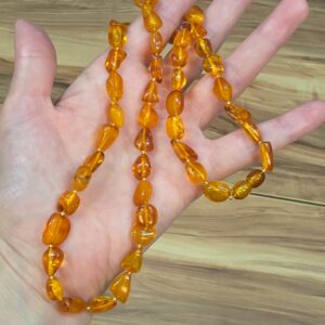 KEHRİBAR YETİŞKİN KOLYESİ ORİJİNAL 18,69Gr 61cm K44