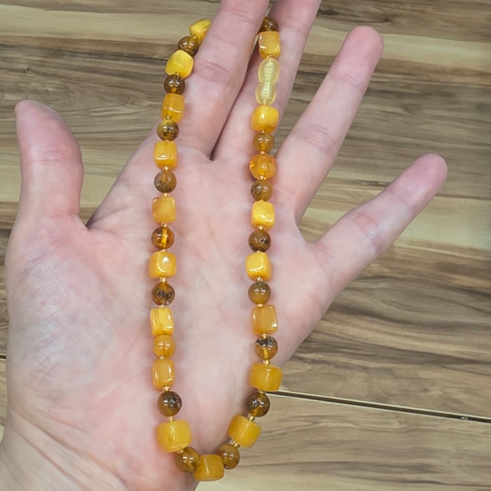 KEHRİBAR BEBEK KOLYESİ ORİJİNAL 10,90Gr 32,5CM K95